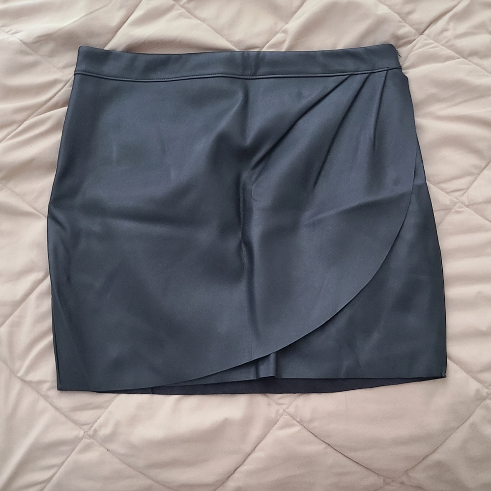 Express Faux Leather Black Skirt - Size 10